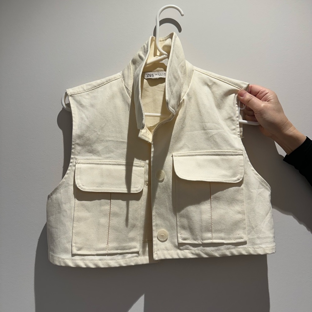 Zara cropped denim vest
